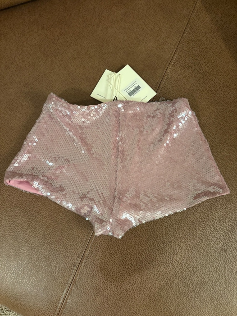 Peppermayo After Midnight Low Rise Sequin Mini Shorts - Pink - Picture 5 of 5